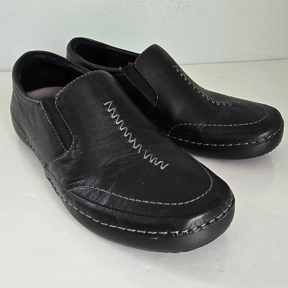 Vionic Addison Shoes Women's 8.5 Black Leather Orthaheel Comfortable Casual - Picture 1 of 10